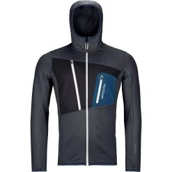 Ortovox Men's Fleece Jackets Merino Fleece Grid Hooded Jacket Men's