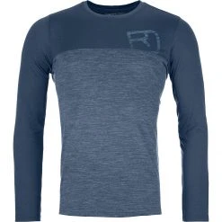 Ortovox Men's Long-Sleeve Performance Shirts 150 Cool Logo Long Sleeve Shirt Men's -Winter Wear Shop BLULAK D1