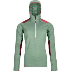 Ortovox Women's Fleece Jackets Fleece Light Grid Hoodie Women's -Winter Wear Shop GREISA D1