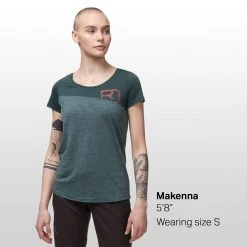 Ortovox Women's Climb Tops 150 Cool Logo Short Sleeve T Shirt Women's -Winter Wear Shop GREPIN D4