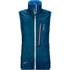 Ortovox Women's Vests Swisswool Piz Grisch Vest Women's -Winter Wear Shop SKYBLU D3 1