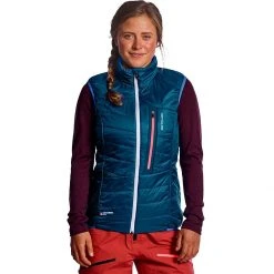 Ortovox Women's Vests Swisswool Piz Grisch Vest Women's -Winter Wear Shop SKYBLU D4 1